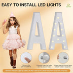 eufony Marquee Letters 4 Feet Tall, 4 FT Marquee Light Up Letters, Giant Light Up Letters 4FT for Birthday Party Baby Shower Gender Reveal Graduation Decorations, Letter F with LED Lights DIY Kit