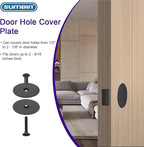 Door Hole Cover Plate Black, 2-5/8" Diameter Deadbolt or Door Lock Cover Plate in Matt Black Finish 1 Pack