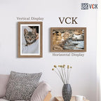 VCK 11x17 Picture Frame Set of 5 - Brown Walnut, Natural Textured Solid Wood Picture Poster Frame, Wall Gallery Frame