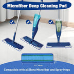 12 Pack 18 Inch Deep Cleaning Replacement Pads Compatible with Bona Family of Mops, Premium Microfiber Floor Mop for Hardwood Floors and Multi-Surface Floor Cleaner