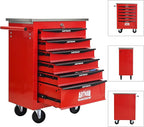6 Drawer Rolling Tool Chest with Locker, 22.2" D Metal Movable Lockable Tool Cart Box Multi-Functional Hardware Storage Cabinet Box for Warehouse Basement Home Pantry Garage
