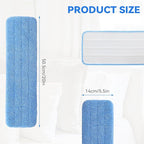Microfiber Mop Pad for Rubbermaid Commercial 20 Inch Mop Head - 10 Pack Wet & Dry Commercial Cleaning Refills Reusable Mop Refills Fit for Any Microfiber Flat Mop System 18" to 21"