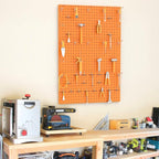 TORACK 3 PCS Metal Pegboard Panels(12x24 inch) for Wall Garage Tools Storage Pegboard for Workbench, Modular Peg Board Tool Organizer Board Kit(Pack of 3, Orange)