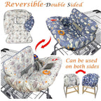 Shopping Cart Cover for Baby Grocery Cart Cover for Baby boy and Baby Girl, High Chair Cover for Baby and Toddler, Baby Registry Gift - Waterproof - Extra Large - Cotton - Double Sided (Gray)