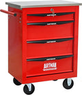 4 Drawer Rolling Tool Chest with Locker, 22.2" D Metal Movable Lockable Tool Cart Box Multi-Functional Hardware Storage Cabinet Box for Warehouse Basement Home Pantry Garage
