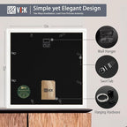 VCK Picture Frame Display Picture Photo Frame with High Definition Real Glass Front Display Tabletop and Wall Mounting (White, 12x12-5 Pack)