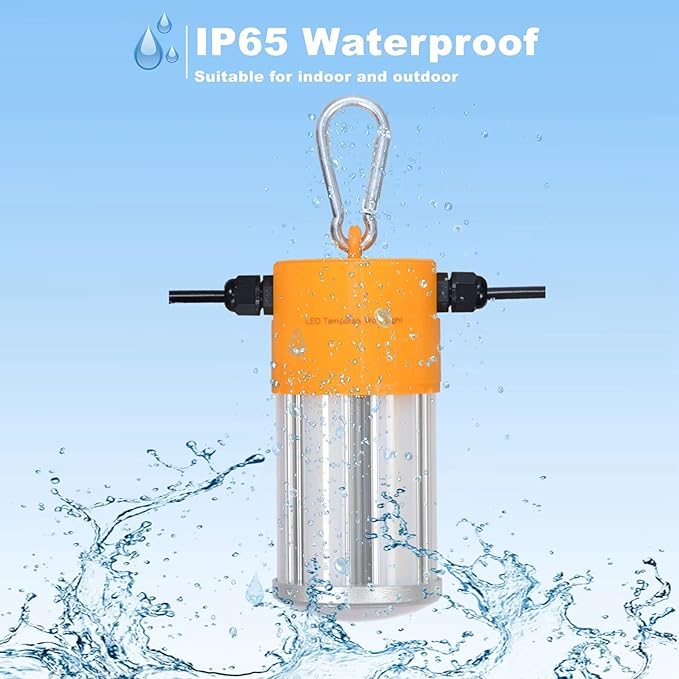 100W LED Temporary Construction String Light,50FT LED Suspended Jobsite Light with Plug,Linkable Temporary Work Light -12500LM