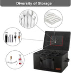 2 Pack Wine Glass Storage Box with Dividers, Stemware Storage Containers for Packing and Moving, China Storage Containers Box for 12 Crystal Glassware, Wine Glasses, Drinkware,Dark Gray