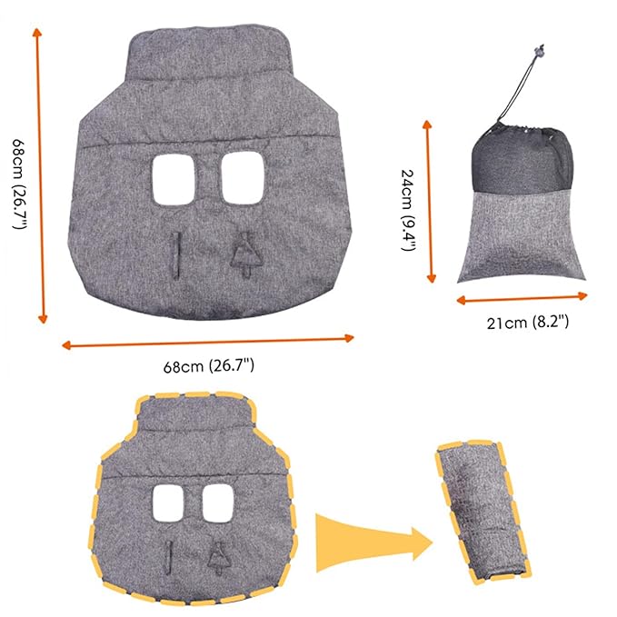 Baby Shopping Cart Cover, Polyester Foldable High Chair Cover, Infant Grocery Cart Cushion Liner with Storage Pouch for Infant, Toddler Shopping