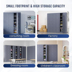 Metal Locker Storage Cabinet with 6 Doors, 71'' Tall Lockable Lockers Storage Cabinet, Employee Lockers with Doors for Utility Closet, Office, School, Gym, School