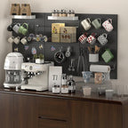 Peg Board,4 Pack Metal Pegboard Panels and Accessories,Heavy Duty Peg Board, Black Wall Pegboards Organizer for Garage,Bedroom,Ornaments Display
