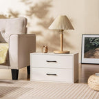 SIMOE White Stackable 2-Drawer Dresser for Bedroom, Short Storage Cabinet with Handles and Anti-Topping Device, Small Chest of 2 Drawers for Bedroom