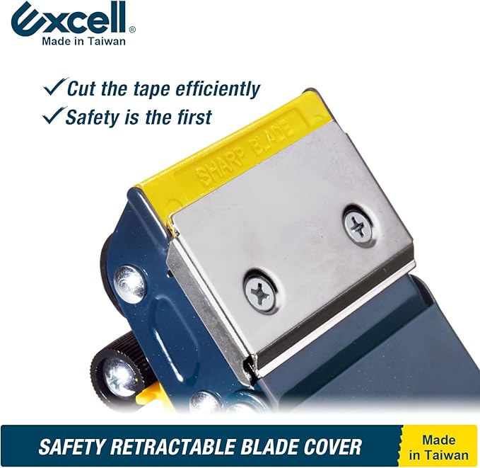 Excell Packaging Tape Dispenser (up to 2" Wide) Hand Held Tape Dispensers, Use for Home, Office, Gifts Store and Warehouse
