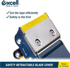 Excell ET-22686 Anti-Backflow Metal Packaging Tape Dispenser (2" Wide): Ideal for Packaging, Transportation, and Box Sealing. Includes Tape Gun and 1 roll of Tape. Durable Metal Construction.