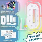 imprsv 4FT Colorful Marquee Numbers,18 Colors with Remote, Light Up Numbers 0 for 40th 50th Birthday Decorations Anniversary Party Decor, Pre-Cut Foam Board Kit, Mosaic Sign for Balloon