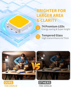 8400LM LED Work Light with 16FT Cord & Switch, 70W Outdoor Flood Light, IP66 Waterproof Portable Job Site Lighting with Stand, 5000K Dayight Worklight for Construction Garage Workshop Car Repairing