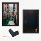 VCK 13x19 In Poster Frame Black Wood with Plexiglass Set of 5 Picture Frames without Mat for Wall Decoration