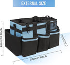 Wearable Cleaning Caddy, Cleaning Caddy Supplies Organizer with Handle & Shoulder Straps for Housekeepers, Under Sink & Car Cleaning Tool Organizers Bag with 4 Foldable Divider (Blue)