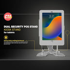 CTA Digital Dual Kiosk Stand – CTA Dual Security Kiosk Stand with Locking Case and Cable for iPad 7th,/ 8th/ 9th Gen 10.2” (PAD-ASK10)
