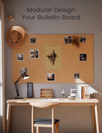 Large Felt Bulletin Board 48" x 36" Cork Board Alternative-12 Pack with 70 Safe Removable Adhesive Tabs, Cork Boards for Walls for Home Office Classroom Pin Board-Mustard Yellow