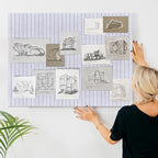 Large Felt Bulletin Board 47x47 Inch, 16pcs Peel and Stick Felt Wall Tiles Modern Push Pin Board for Wall Organization