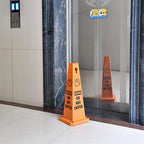 Plastic Traffic Cones, 4-Sided Message Cones, Road Safety Parking Cones, Standing Traffic Warning Signs for Cleaning Area, Garage, No Entry (8, Do Not Enter, Large)