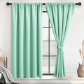 JIUZHEN Mint Green Blackout Curtains - 60 Inch Extra Wide Privacy Soundproof Thermal Insulated Light Blocking Curtains for Living Room,Bedroom, Set of 2 Panels, 60 x 72 inches