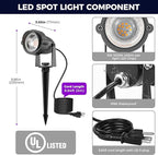 L LOHAS LED Christmas Spotlight Outdoor, Purple Halloween Spot Lights for Yard, Auto On/Off 5W 120V Landscape Lighting for House, Holiday, Trees, Decoration, 450LM IP66 Waterproof, UL Listed, 2 Pack