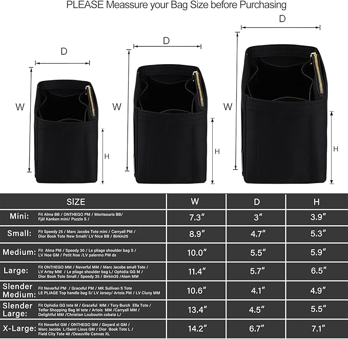 ZTUJO Purse Organizer Insert For Handbags, Silky Touching Bag Organizer Insert With Bottle Holder, Perfect for Speedy, Neverfull, Tote,ONTHEGO,Artsy,Handbag and More (X-Large, Silky Black)