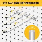 ELEAD 66-Piece 2/4/6 Inch Pegboard Hooks, Heavy Duty Peg Board Organizer Accessories, Peg Board Tool Hangers Fit for 1/4" and 1/8" Pegboard Hanging Tools Garage, Workshop, and Craft Storage