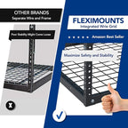 FLEXIMOUNTS 2x8 Garage Storage Rack, Adjustable Overhead Storage Organization System, Heavy Duty Metal Ceiling Rack, 400lbs Weight Capacity, Black, Classic Series