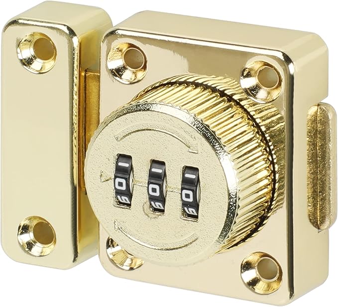Alise Password Gate Latch Slide Bolt Latches Lock,Safety Double Sided Gate Hardware Locks,MSS002-G Gold Finish