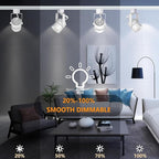 Dimmable LED GU10 Track Lighting Kit with Replaceable GU10 Bulbs, 12-Pack All-in-One Plug in 3CCT Ceiling Spotlights with 13.1FT Track Rails, Accent Lighting for Home, Store, Moblie Cart and Office