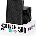 Fuxury Bubble Mailers 4x8 Inch 500 Pack Padded Envelopes Usable Size 4x7" Thick Mailing Envelopes Bubble Opaque Padded Mailers Shipping Bags for Mailing Jewelry Makeup Small Business Black