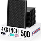 Fuxury Bubble Mailers 4x8 Inch 500 Pack Padded Envelopes Usable Size 4x7" Thick Mailing Envelopes Bubble Opaque Padded Mailers Shipping Bags for Mailing Jewelry Makeup Small Business Black