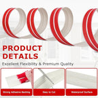 Flexible Wall Corner Protector Moulding Trim Peel and Stick Wall Corner Guards Edge Protector Self Adhesive Molding Trim Strip for Edge Ceiling (Beige Wood Grain, 1.6 in x 20 Ft)