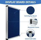 Nisorpa Trade Show Presentation Board, Aluminum Trifold Poster Board 70.8 x 35.4 Inch Display Board with Storage Bag, 3+1 Table Top Folding Panel - Blue
