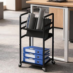 Metal Laptop Charging Station with Wheels, 12 Device Mobile Charging Cart for Laptops, Computers, Tablets and Chromebooks, Storage Rack for Office and Classroom