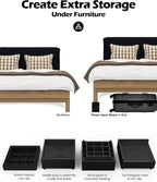 Furniture Risers, Tclouda Bed/Sofa/Desk/Table/Chair Leg/Fridge Lifts to 1.5, 3 and 4 in, Rectangle Adjustable Risers Blocks for Extenders, Heavy Duty Supports Up to 1300 Lbs, 4 in-Black-Square