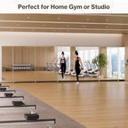 brisafe Full Length Stand Up Mirror on Wheels,75''×95'',Large Tri-Fold Floor Mirror with Stand,Movable 3-Way Full Length Standing Mirror for Gym, Dance Studio, Fitness Room, and Home (White)
