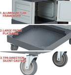 Heavy-Duty Commercial Janitorial Cleaning Cart with 2 Cabinets, 3 Shelves, Vinyl Bag, and Wheels for Housekeeping in Hotels, Schools, and Apartments