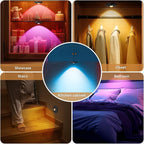 Rechargeable Puck Lights with Remote, 3 Pack Magnetic Under Cabinet Lighting, 1500mAh Battery Operated LED Tap Lights with Dimmer & Timmer for Kitchen, Closet, Shelf - 3 Color Temps & 12 RGB, Black