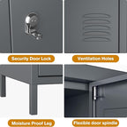 Aobabo 18 Doors Metal Locker for Employees,Metal Storage Locker Cabinet with Lock and Leg, for Office Garage School Home Industrial, Assembly Required, Dark Grey