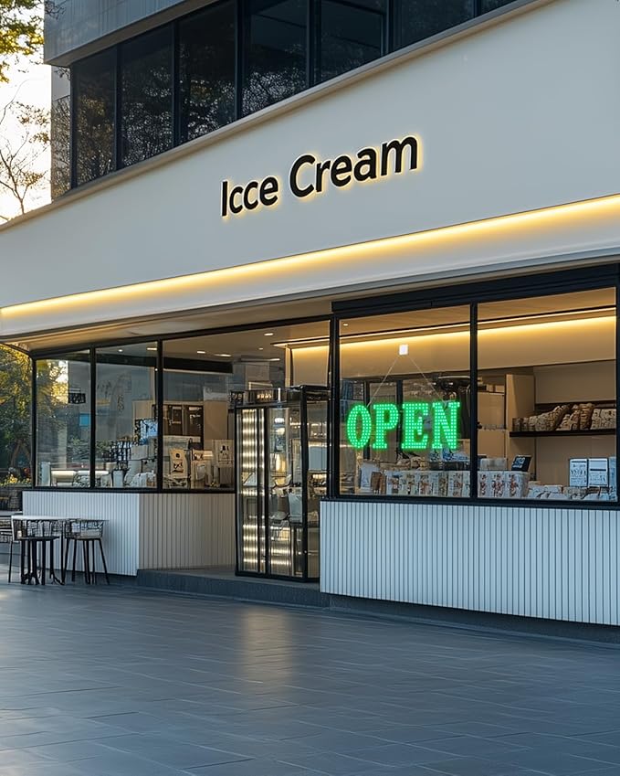 30"x10" Large LED Open Sign BT and Remote Control Open Signs Super Bright Dimmable Business Open Sign for Storefront Window Bar Salon Cafes Retail Shops Green