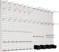 Peg Board for Wall 48x24 inch with 63 Pcs Hooks Accessories, Garage Storage Pegboard Wall Organizer, Metal Pegboard Panels with Hooks, Modular Mounted Control Peg Board Tool Organization (White)