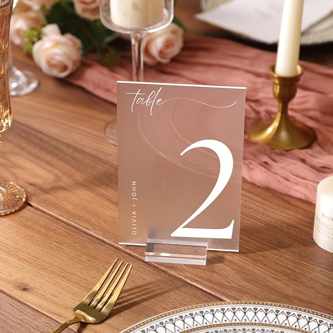 UNIQOOO 2" Clear Acrylic Stand | 18 Pack 3mm Slot Wedding Sign Holders, Perfect for Wedding, Table Number, Exhibition, Office, Restaurant, Business