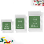 Assorted Resealable Plastic Bags 600 Pack — Clear Reclosable Variety Pack (2 x 2, 2 x 3, 3 x 4 Inch) with Zipper Seal for Jewelry, Beads, Small Parts, Crafts