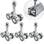 4 Wheel Trolley Assembly Roller Trolley Silent M10 Bolt for use with 1-5/8" Wide and All 1-5/8" or Taller Strut Channel 4Pcs