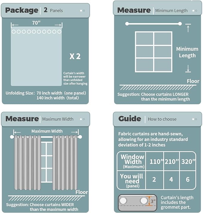 BGment Blackout Curtains for Bedroom - Grommet Thermal Insulated Room Darkening Curtains for Living Room, Set of 2 Panels (70 x 63 Inch, Navy Blue)