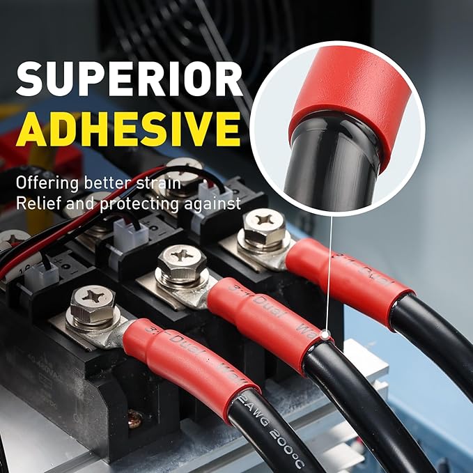 haisstronica 3:1 Heat Shrink Tubing, Shrink Ratio Adhesive Lined Marine Grade Heat Shrink Tube for Home, Automotive and Industrial (Black) 65FT 3/4inch